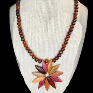 Wooden necklace Hand made from Costa Rica